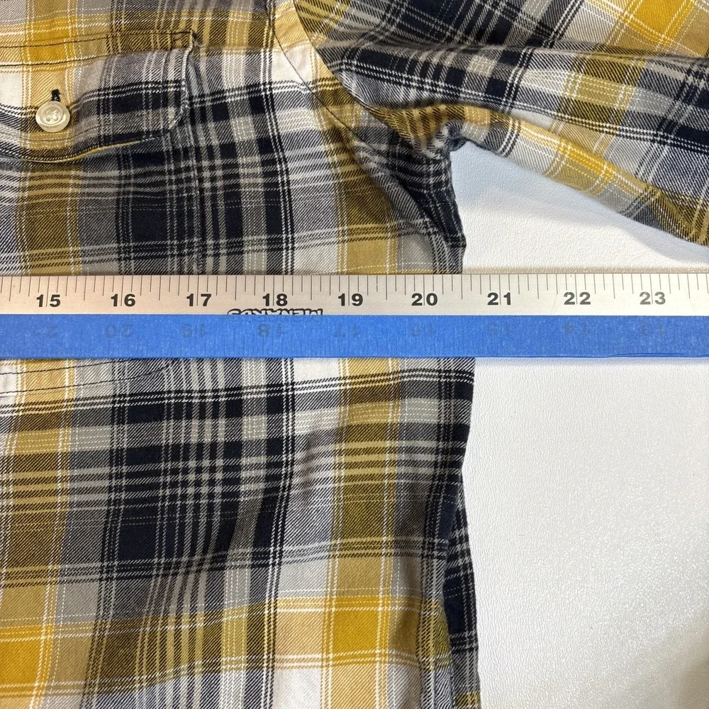 Banana Republic Slim Fit‎ Button Shirt M Yellow Black Plaid Mens